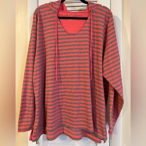 Sonoma 2X pullover striped hoodie